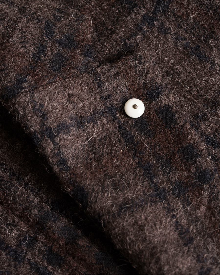 Herre | Dressjakker | L.B.M. 1911 | Jack Regular Wool Bouclé Check Blazer Dark Brown