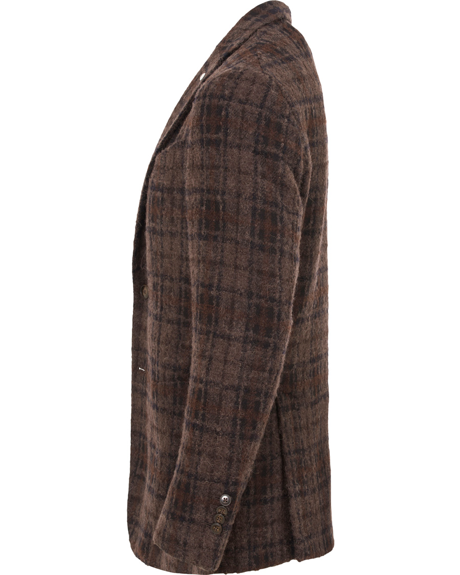 Herre | Dressjakker | L.B.M. 1911 | Jack Regular Wool Bouclé Check Blazer Dark Brown