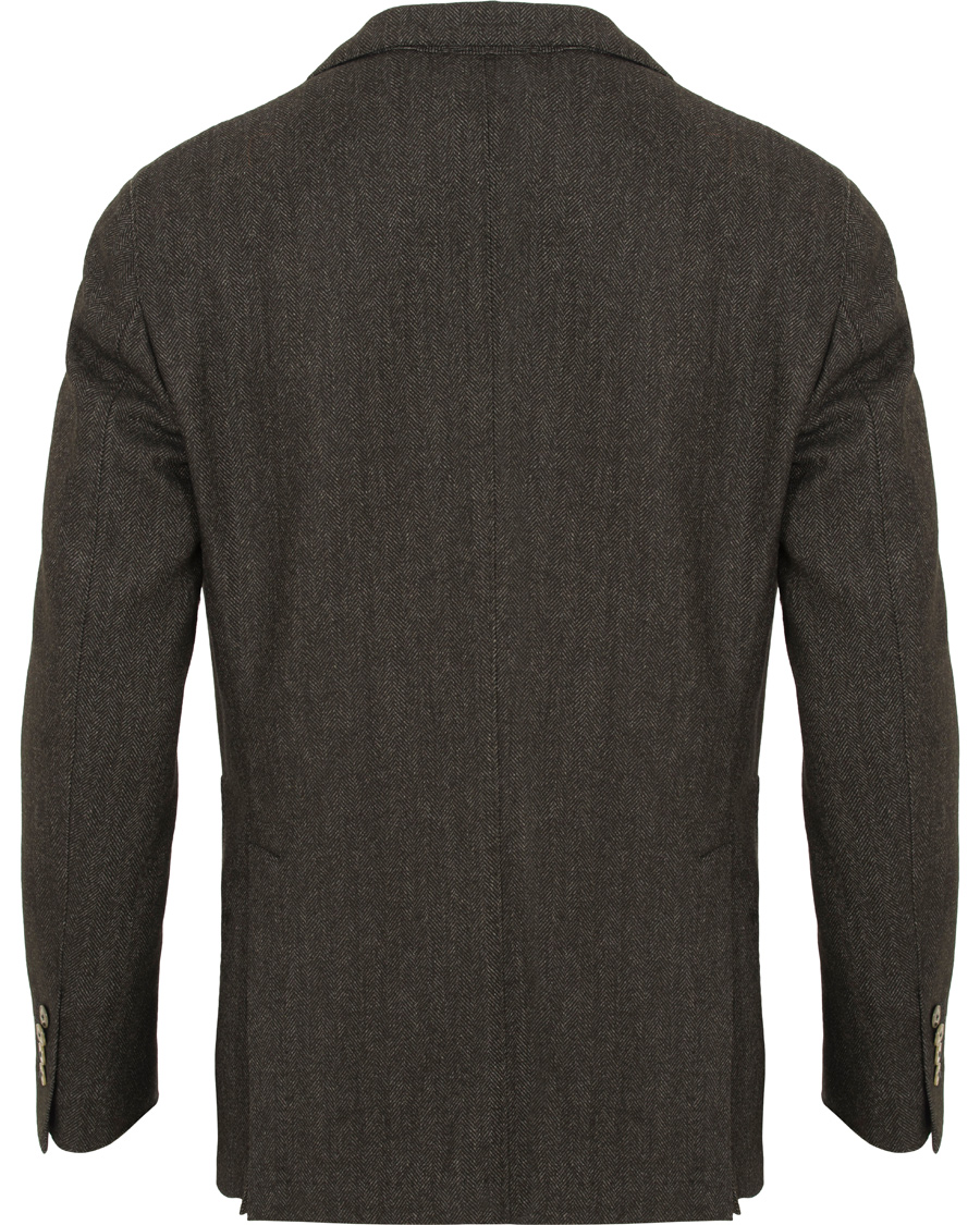Herre | Dressjakker | L.B.M. 1911 | Jack Regular Herringbone Jersey Blazer Dark Green