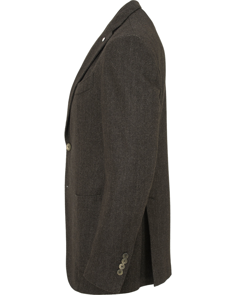 Herre | Dressjakker | L.B.M. 1911 | Jack Regular Herringbone Jersey Blazer Dark Green