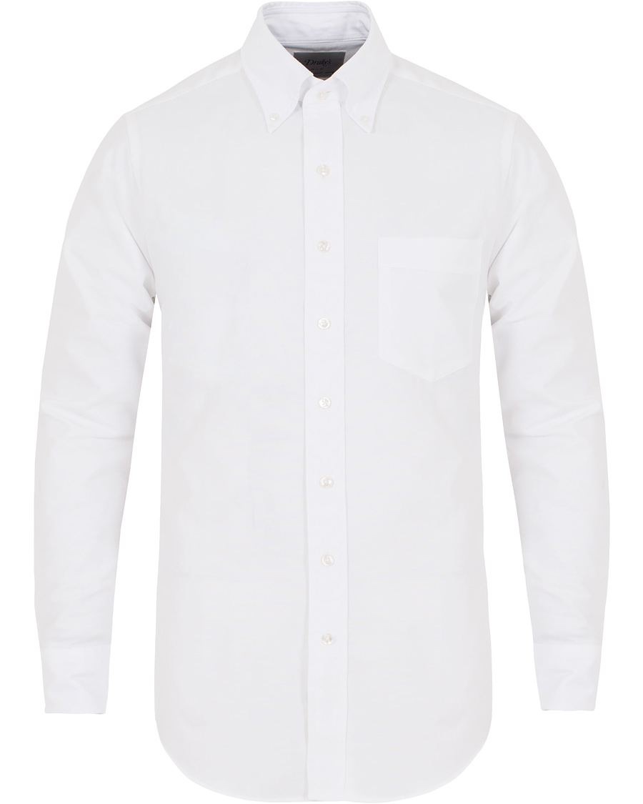 Herre | Skjorter | Drake's | Slim Fit Oxford BD Shirt White