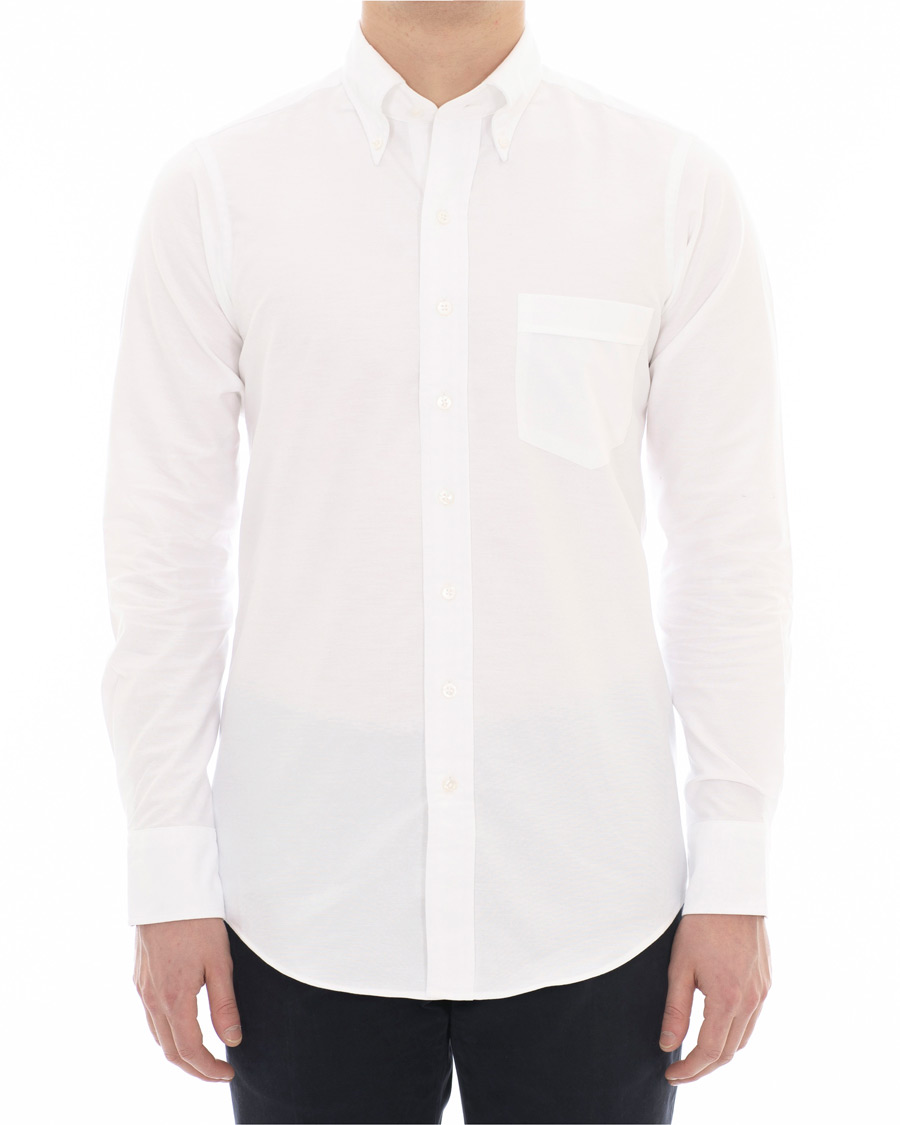 Herre | Skjorter | Drake's | Slim Fit Oxford BD Shirt White