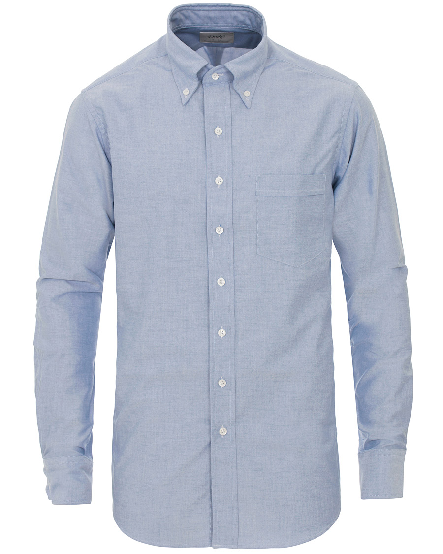 Herre | Skjorter | Drake's | Slim Fit Oxford BD Shirt Blue