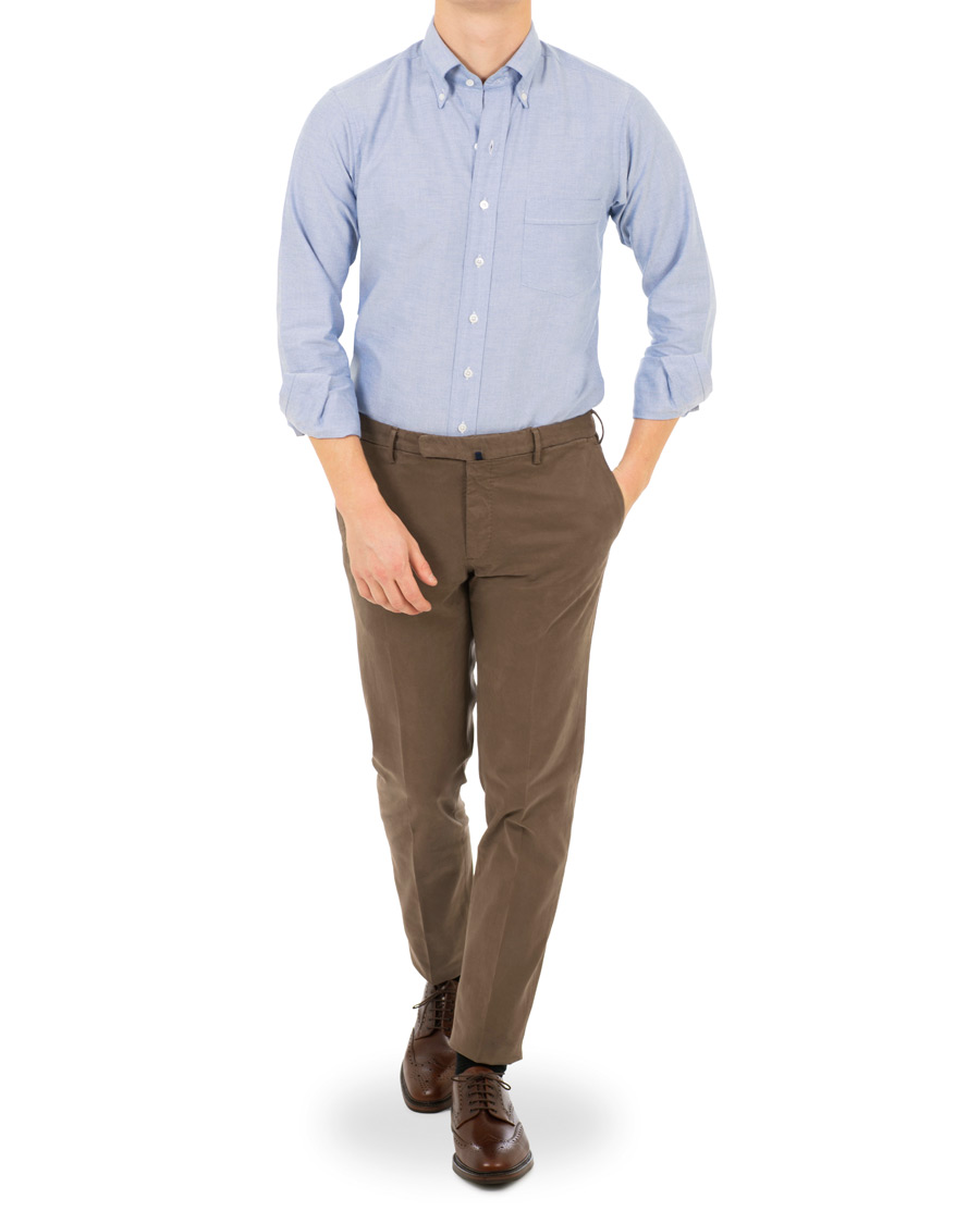 Herre | Skjorter | Drake's | Slim Fit Oxford BD Shirt Blue