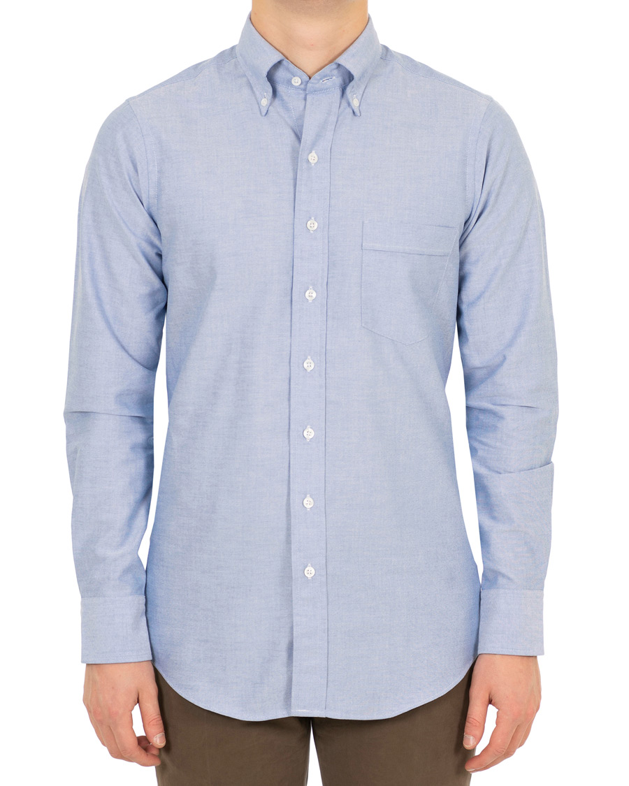 Herre | Skjorter | Drake's | Slim Fit Oxford BD Shirt Blue