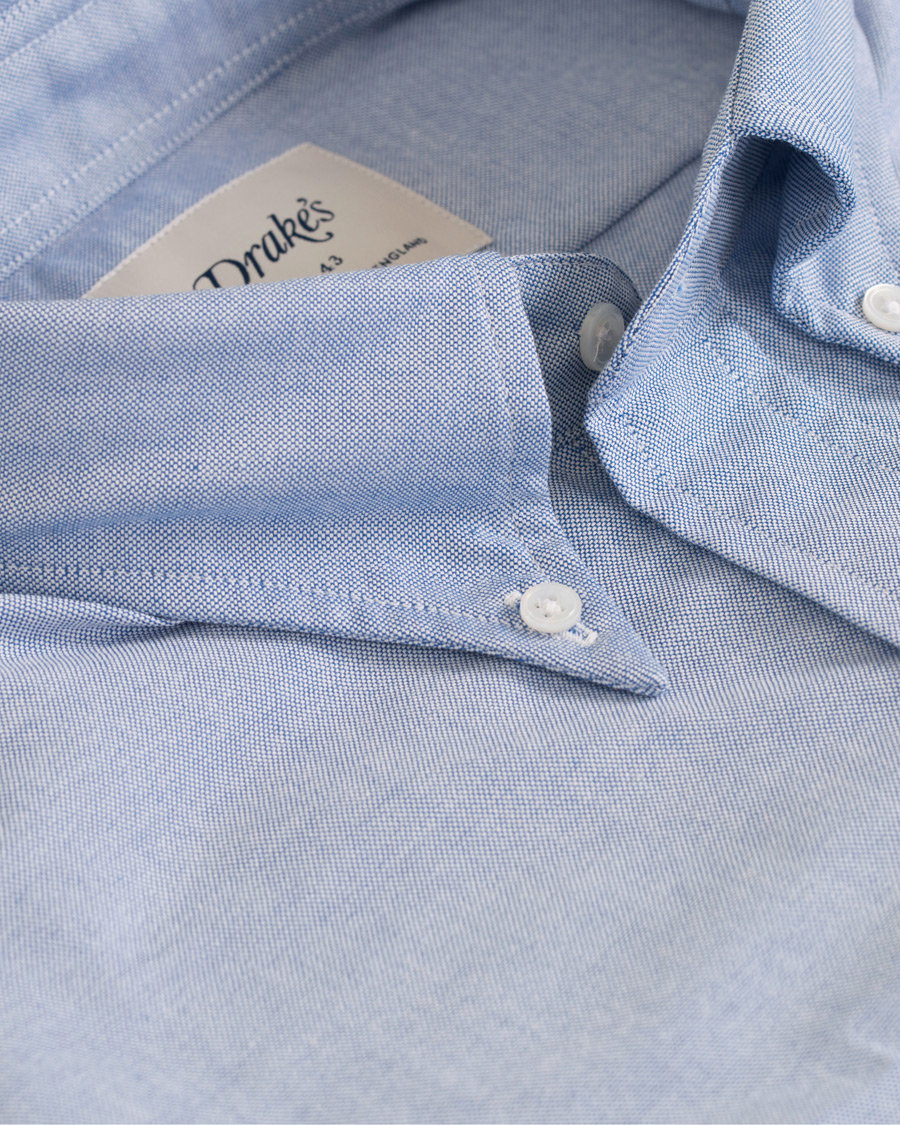 Herre | Skjorter | Drake's | Slim Fit Oxford BD Shirt Blue
