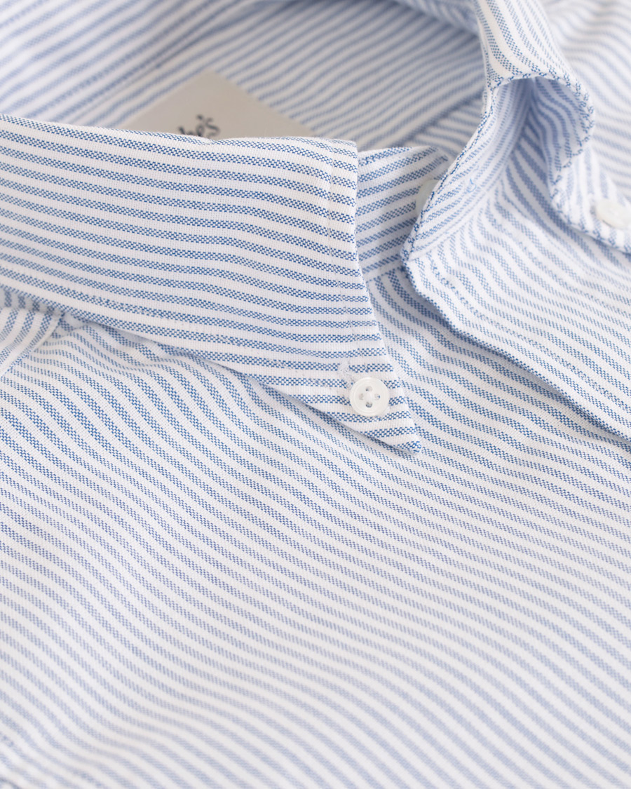 Herre | Skjorter | Drake's | Slim Fit Oxford BD Stripe Shirt Blue