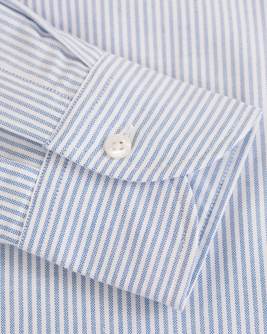 Herre | Skjorter | Drake's | Slim Fit Oxford BD Stripe Shirt Blue