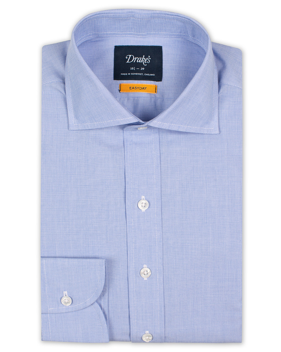 Herre | Skjorter | Drake's | Regular Fit Poplin Shirt Blue