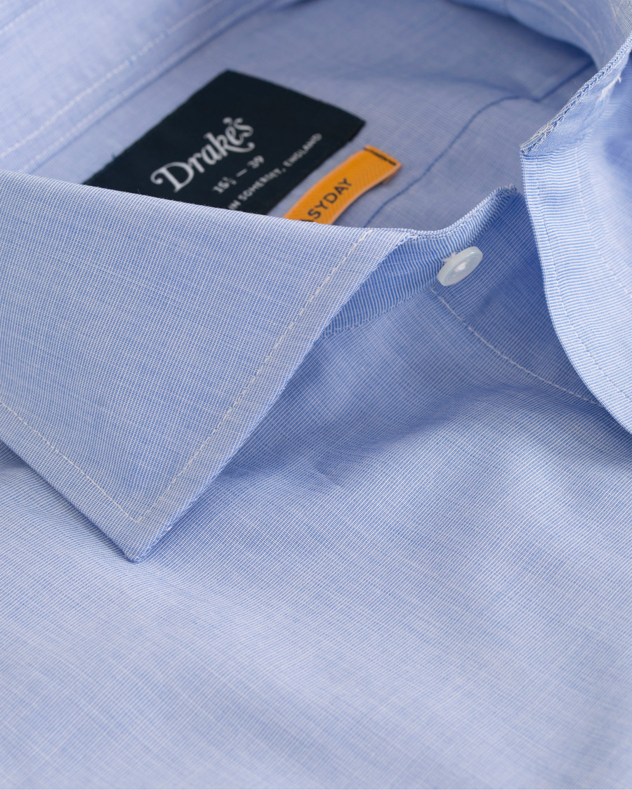 Herre | Skjorter | Drake's | Regular Fit Poplin Shirt Blue