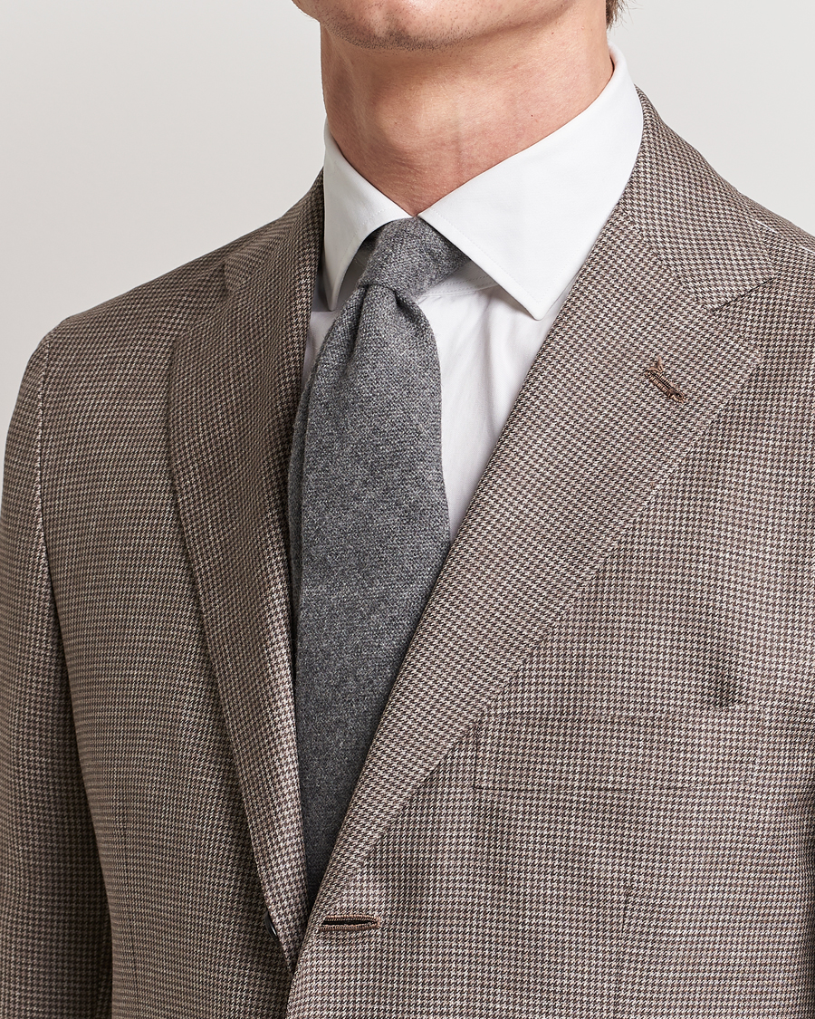 Herre |  | Drake's | Cashmere 8 cm Tie Light Grey