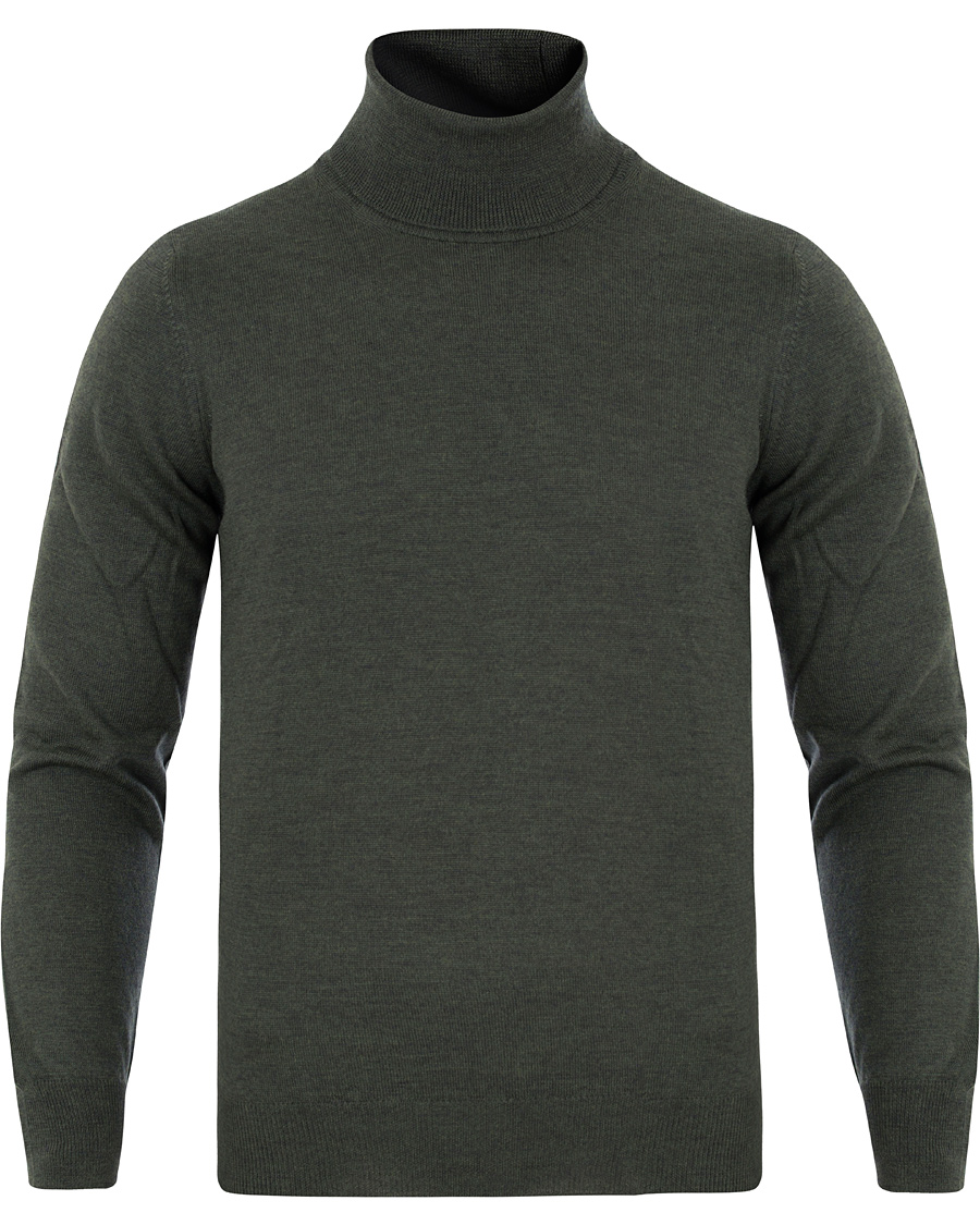 Herre | Gensere | Gran Sasso | Merino Fashion Fit Roll Neck Moss Green