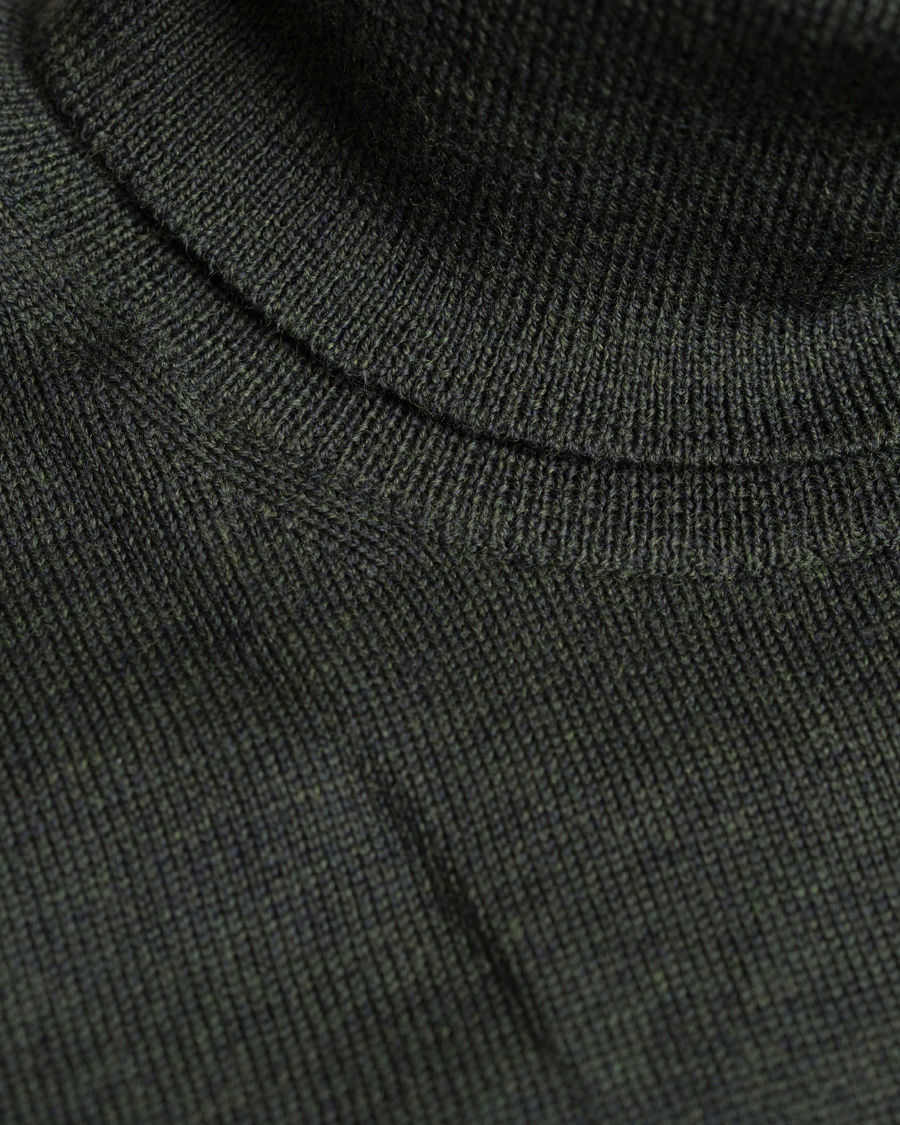Herre | Gensere | Gran Sasso | Merino Fashion Fit Roll Neck Moss Green