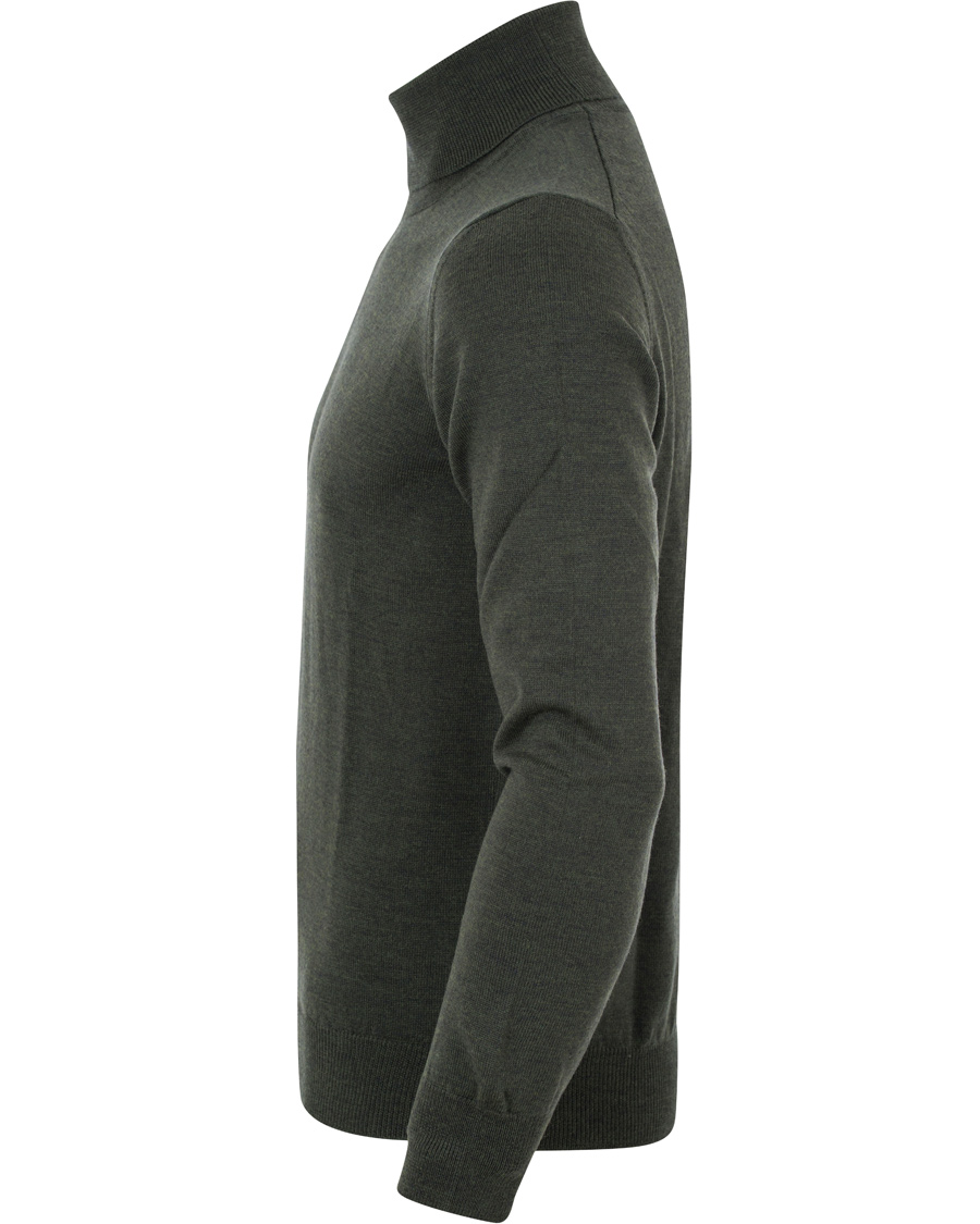 Herre | Gensere | Gran Sasso | Merino Fashion Fit Roll Neck Moss Green