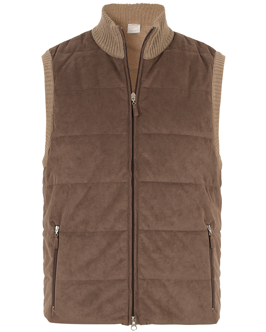 Herre | Jakker | Gran Sasso | Wool/Suede Vest Brown