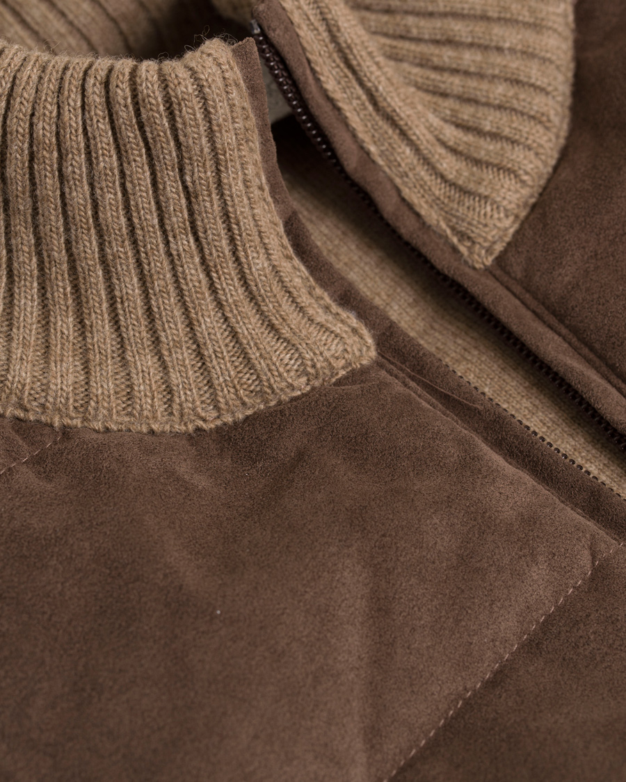 Herre | Jakker | Gran Sasso | Wool/Suede Vest Brown