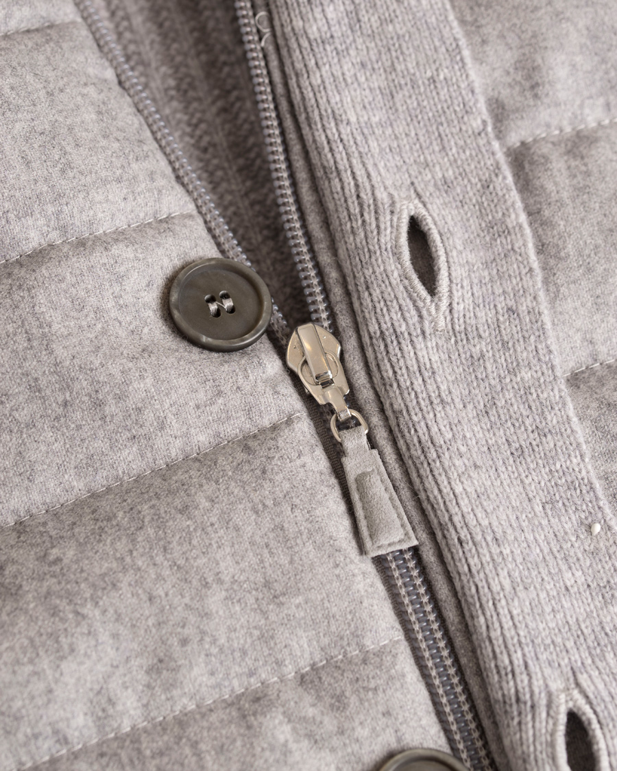 Herre | Gensere | Gran Sasso | Wool Button Knit/Zip Cardigan Jacket Grey
