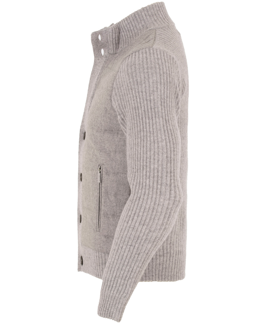 Herre | Gensere | Gran Sasso | Wool Button Knit/Zip Cardigan Jacket Grey