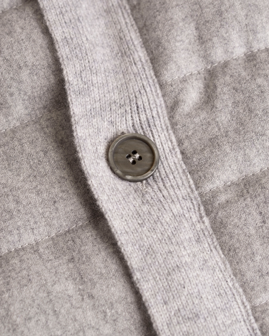 Herre | Gensere | Gran Sasso | Wool Button Knit/Zip Cardigan Jacket Grey