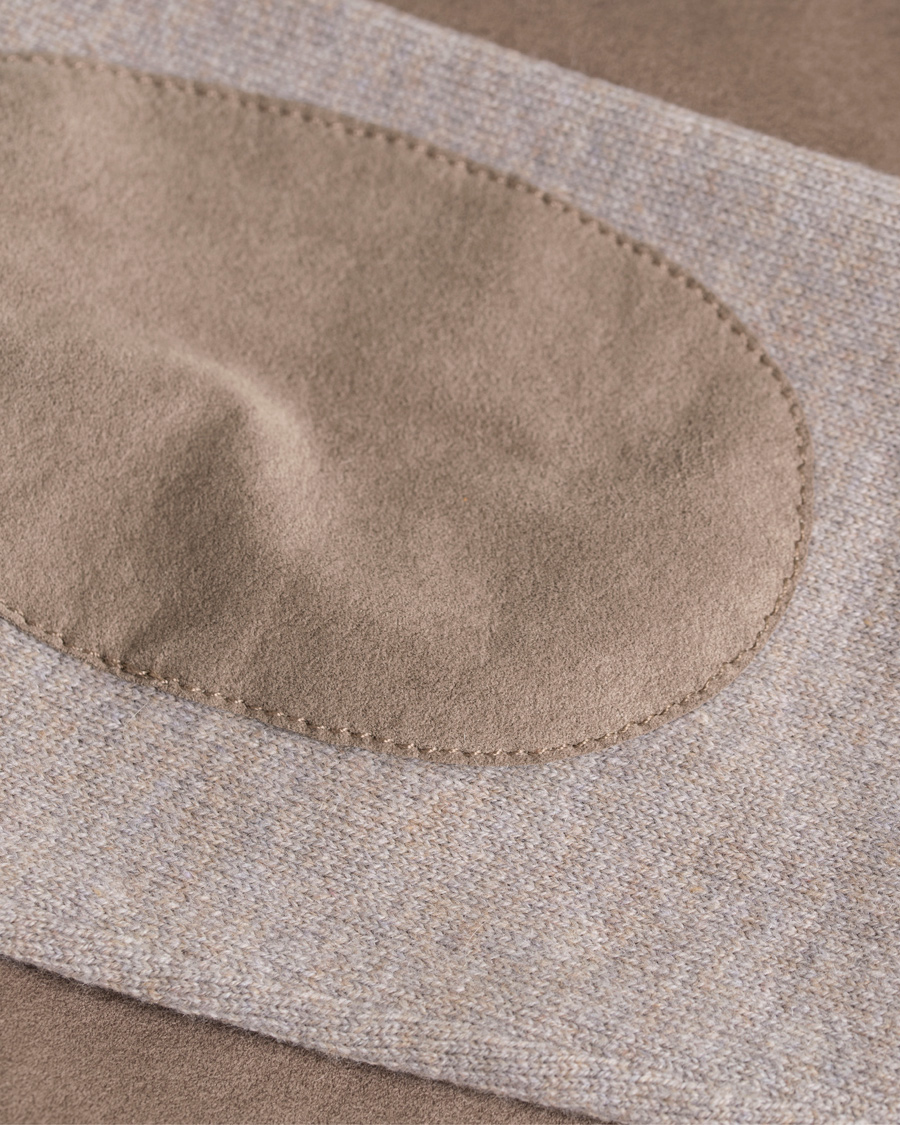 Herre | Gensere | Gran Sasso | Wool/Cashmere Patch Pocket Cardigan Grey/Brown Suede