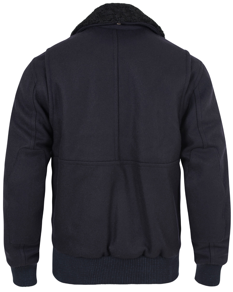 Herre | Jakker | Private White V.C. | Pilot's Bomber Wool Jacket Navy