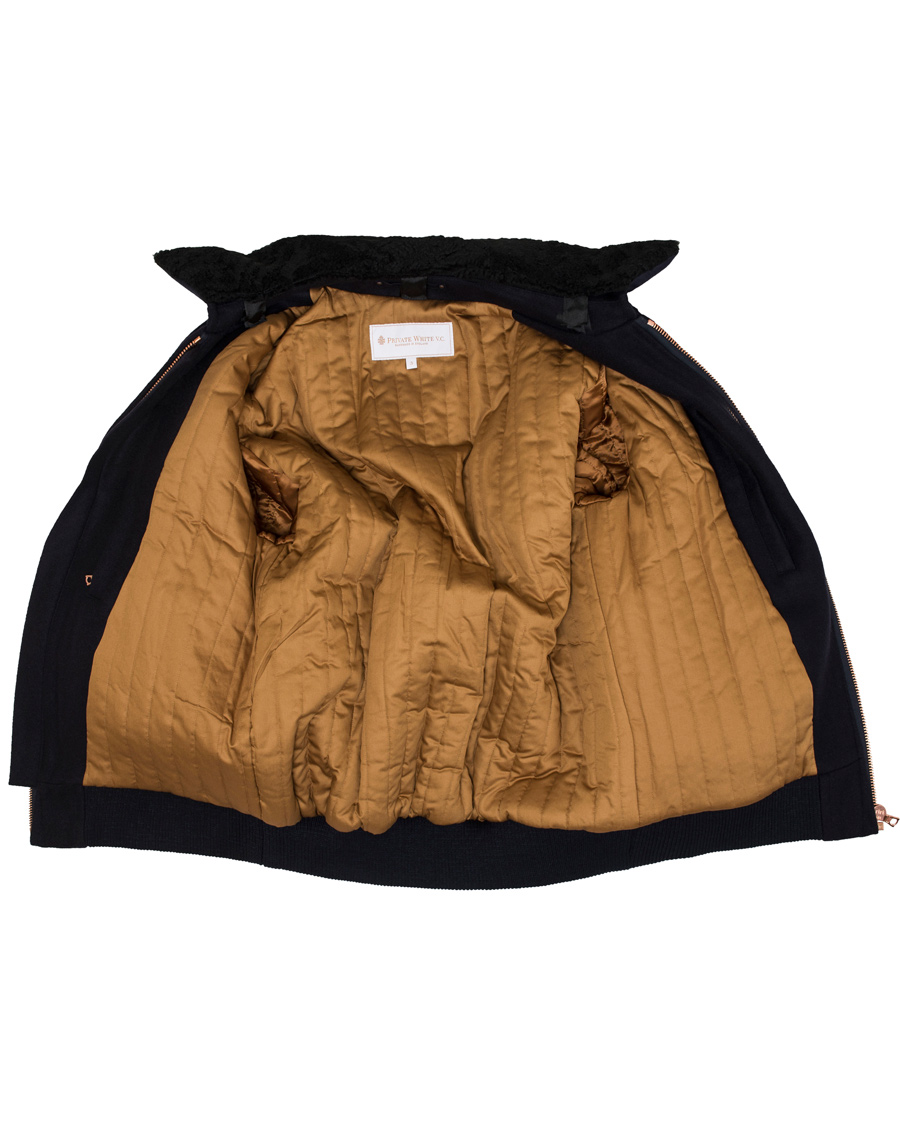 Herre | Jakker | Private White V.C. | Pilot's Bomber Wool Jacket Navy
