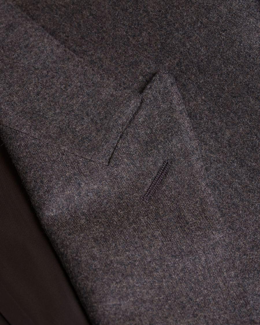 Herre | Dresser | Gieves & Hawkes | Peak Lapel Flannel Suit Charcoal