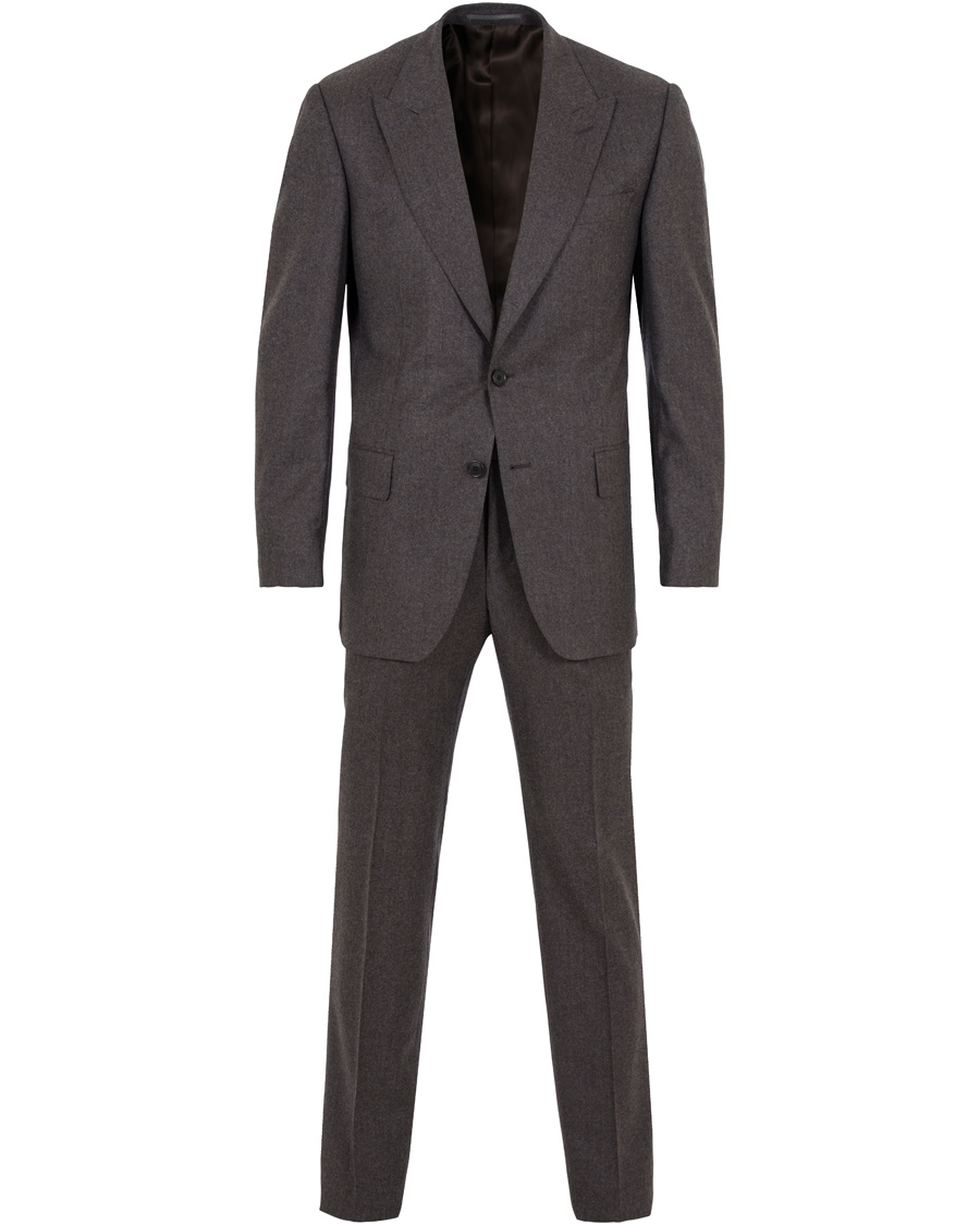 Herre | Dresser | Gieves & Hawkes | Peak Lapel Flannel Suit Charcoal
