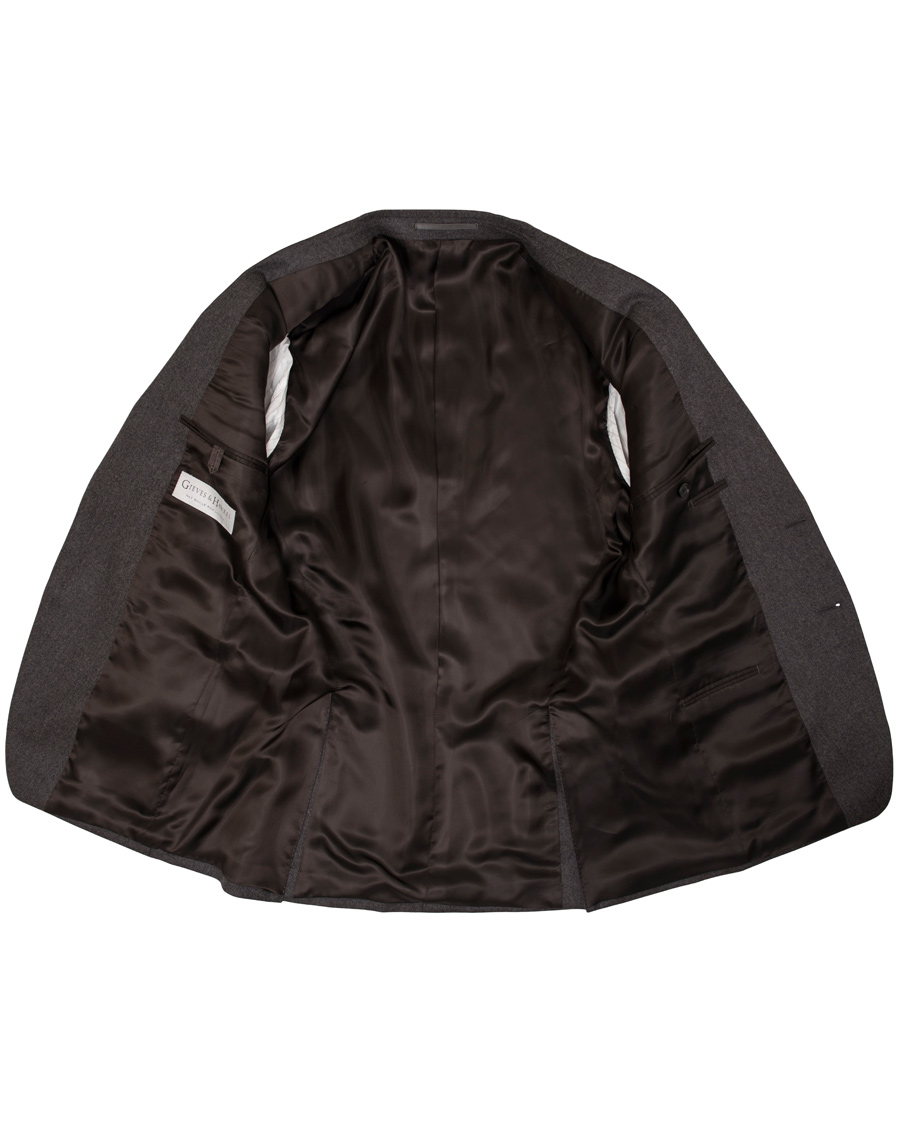 Herre | Dresser | Gieves & Hawkes | Peak Lapel Flannel Suit Charcoal
