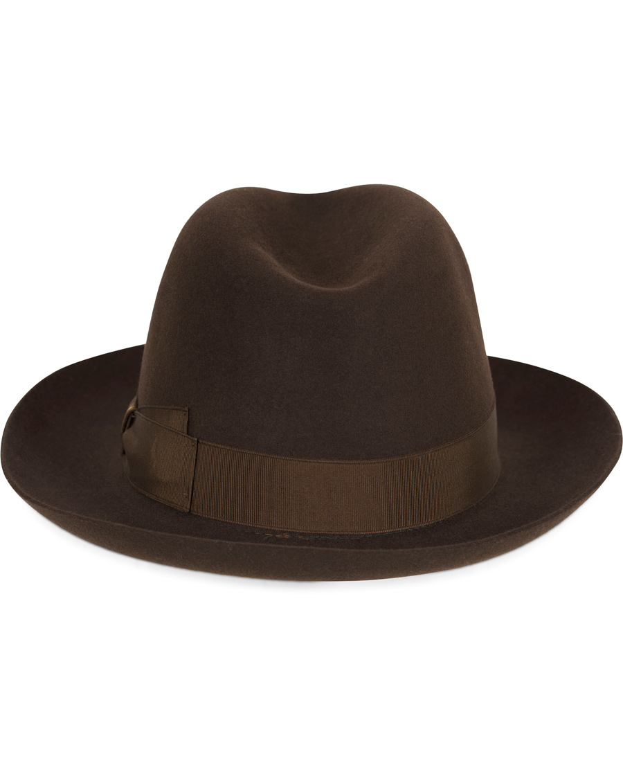 Herre | Borsalino Fedora Felt Hat Medium Brim Folco Dark Brown | Borsalino | Fedora Felt Hat Medium Brim Folco Dark Brown