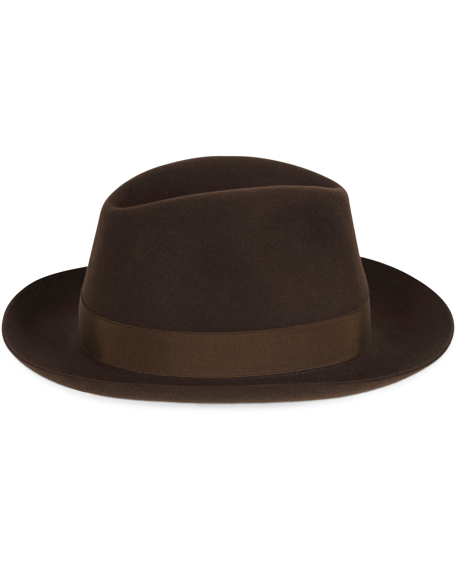 Herre | Borsalino Fedora Felt Hat Medium Brim Folco Dark Brown | Borsalino | Fedora Felt Hat Medium Brim Folco Dark Brown