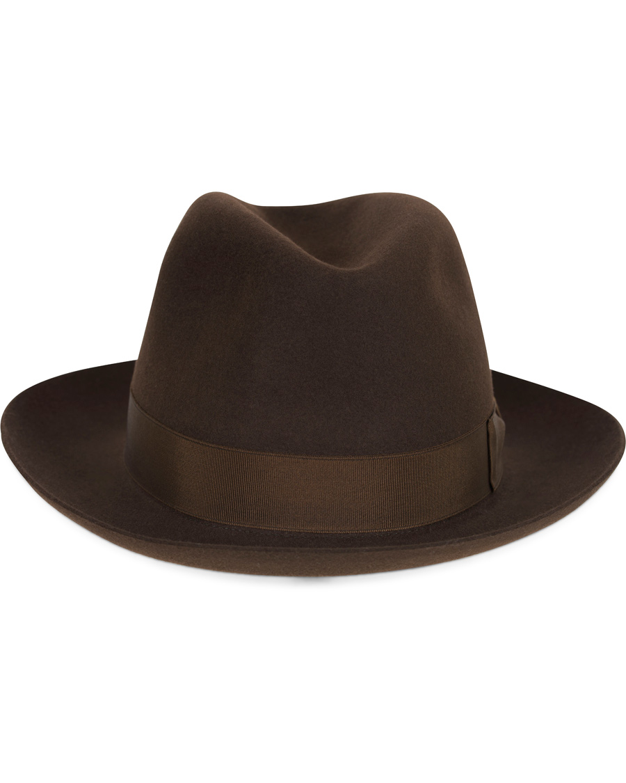 Herre | Borsalino Fedora Felt Hat Medium Brim Folco Dark Brown | Borsalino | Fedora Felt Hat Medium Brim Folco Dark Brown