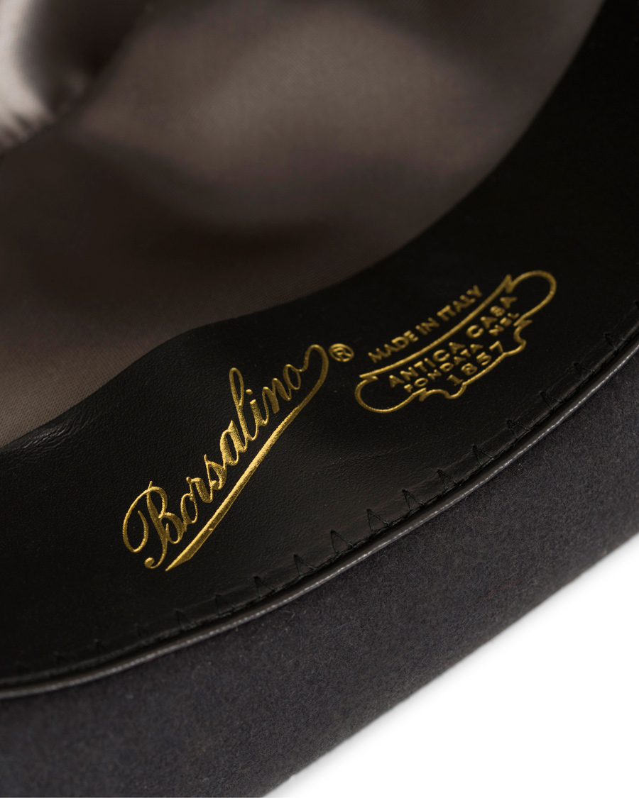Herre | Borsalino Fedora Felt Hat Medium Brim Tritone Dark Grey | Borsalino | Fedora Felt Hat Medium Brim Tritone Dark Grey