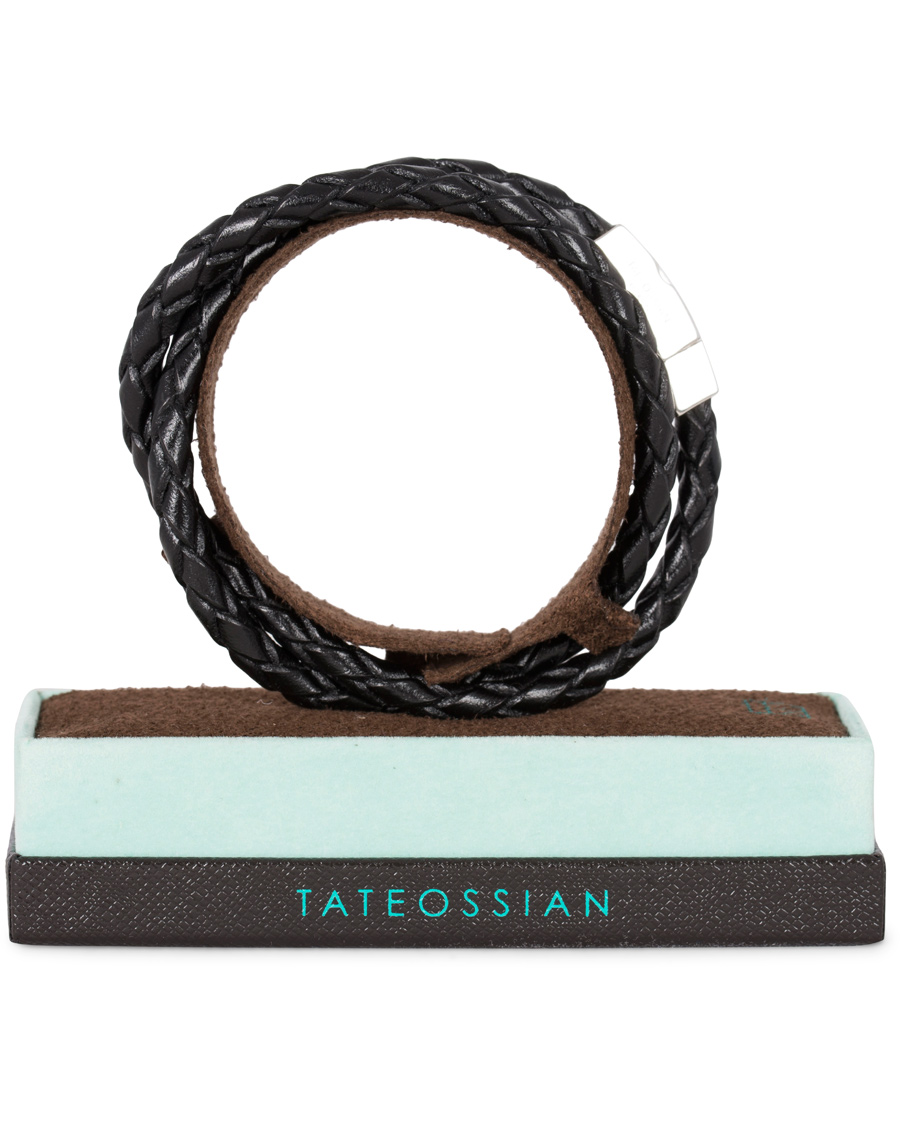 Herre | Tateossian Scoubidou Double Leather Bracelet Black | Tateossian | Scoubidou Double Leather Bracelet Black