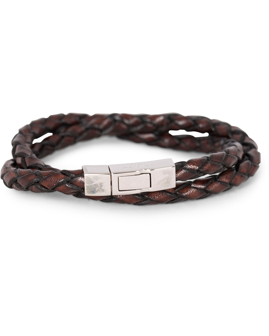 Herre | Tateossian Scoubidou Double Leather Bracelet Brown | Tateossian | Scoubidou Double Leather Bracelet Brown