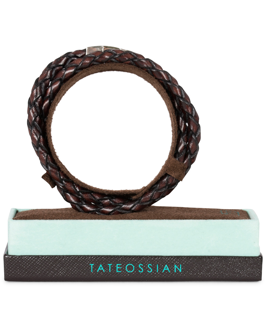 Herre | Tateossian Scoubidou Double Leather Bracelet Brown | Tateossian | Scoubidou Double Leather Bracelet Brown