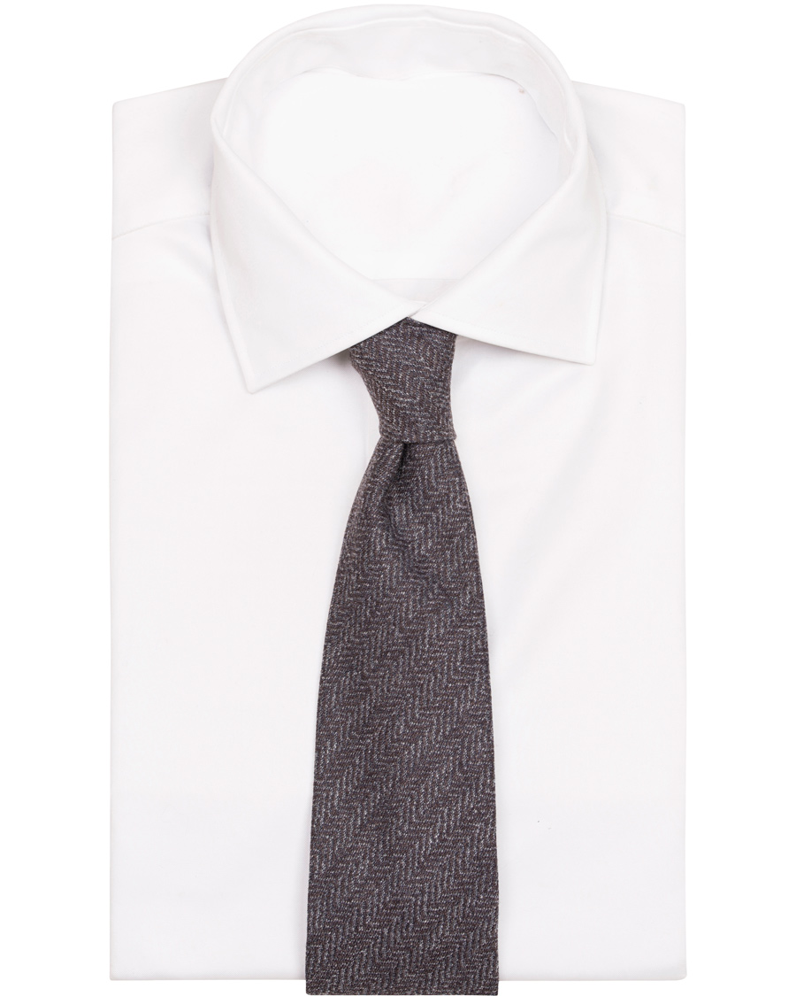 Herre | Amanda Christensen Wool/Silk/Cashmere Herringbone 7,5cm Tie Brown | Amanda Christensen | Wool/Silk/Cashmere Herringbone 7,5cm Tie Brown