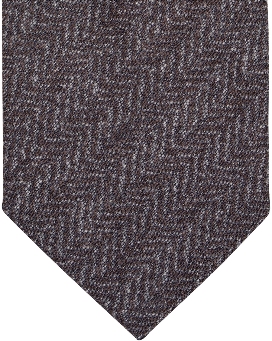 Herre | Amanda Christensen Wool/Silk/Cashmere Herringbone 7,5cm Tie Brown | Amanda Christensen | Wool/Silk/Cashmere Herringbone 7,5cm Tie Brown