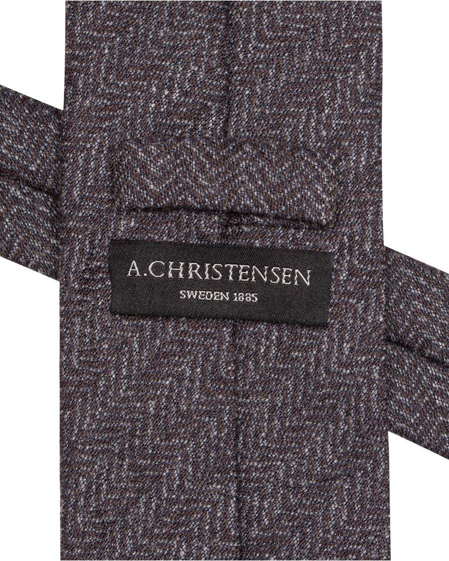Herre | Amanda Christensen Wool/Silk/Cashmere Herringbone 7,5cm Tie Brown | Amanda Christensen | Wool/Silk/Cashmere Herringbone 7,5cm Tie Brown