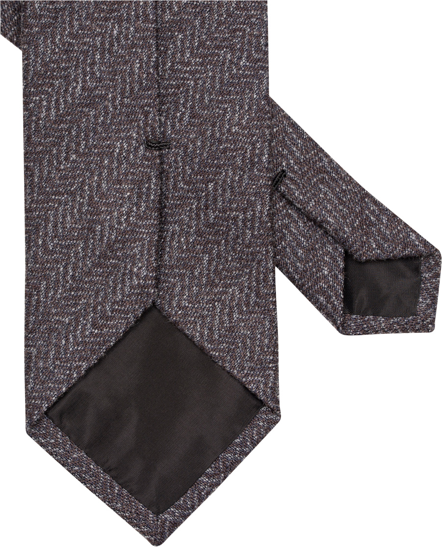 Herre | Amanda Christensen Wool/Silk/Cashmere Herringbone 7,5cm Tie Brown | Amanda Christensen | Wool/Silk/Cashmere Herringbone 7,5cm Tie Brown