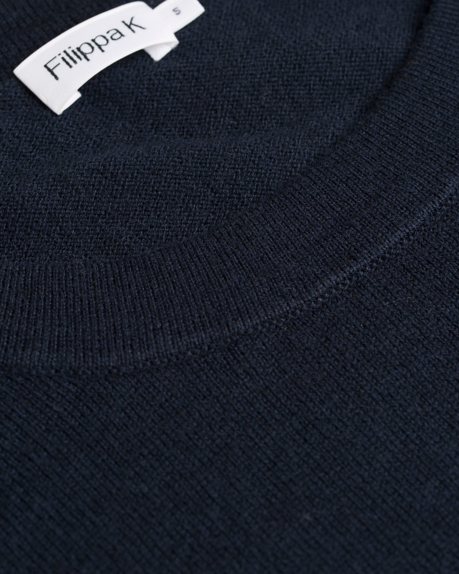 Herre | Gensere | Filippa K | Cotton Merino Sweater Navy