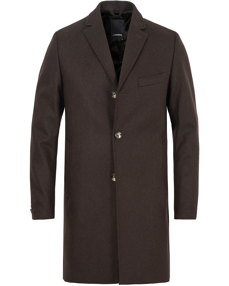 Herre | Jakker | J.Lindeberg | Wolger Compact Melton Coat Brown