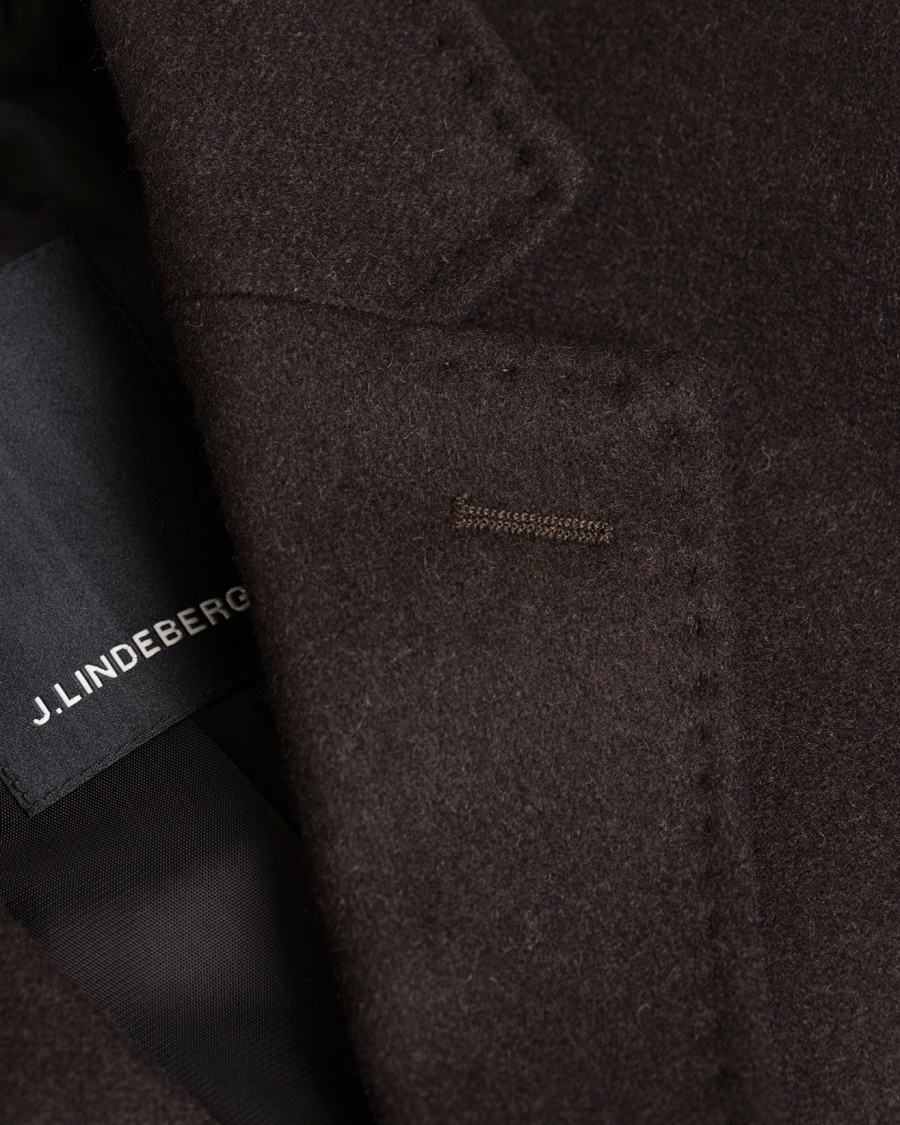 Herre | Jakker | J.Lindeberg | Wolger Compact Melton Coat Brown