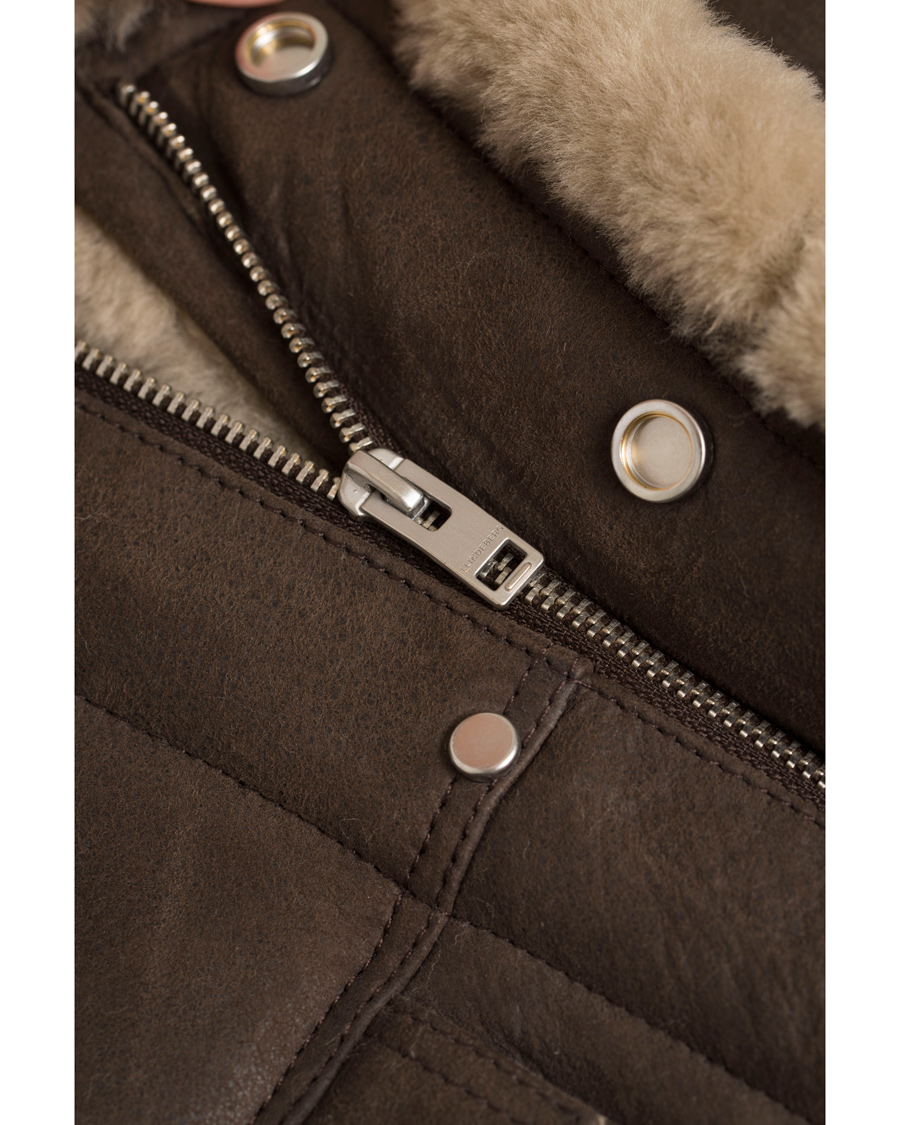 Herre | Jakker | J.Lindeberg | Redster Mud Shearling Suede Jacket Mud Brown