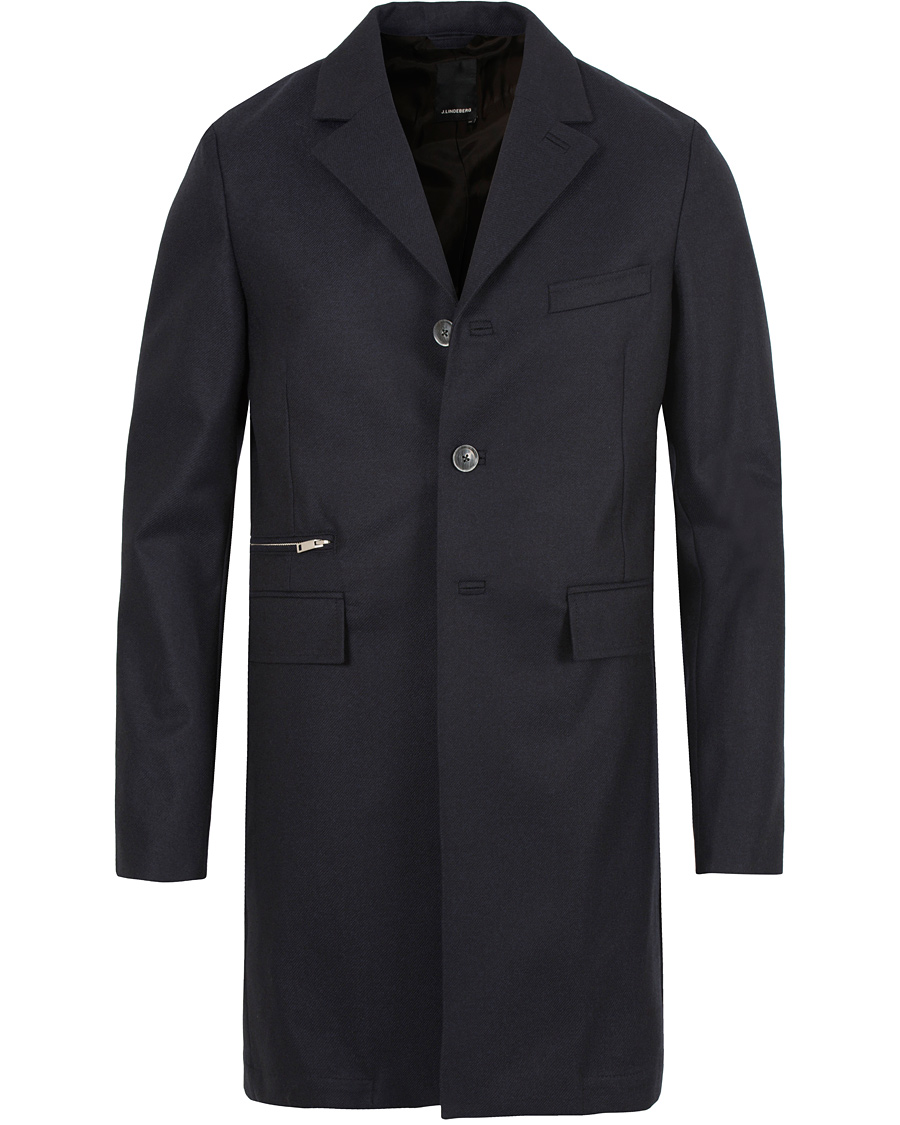 Herre | Jakker | J.Lindeberg | Wilhelmer Loro Piana Storm System Coat Dark Navy