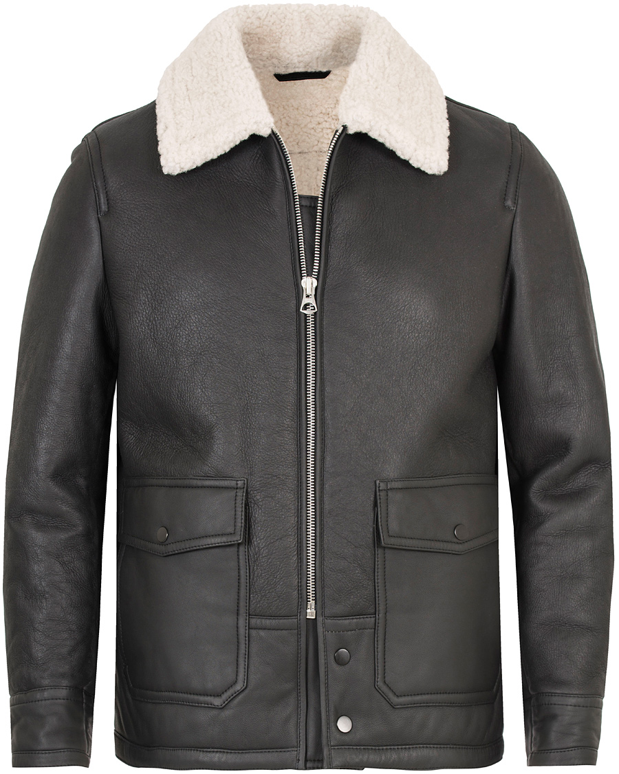 Herre | Jakker | GANT Rugger | The Shearling Aviator Jacket Black