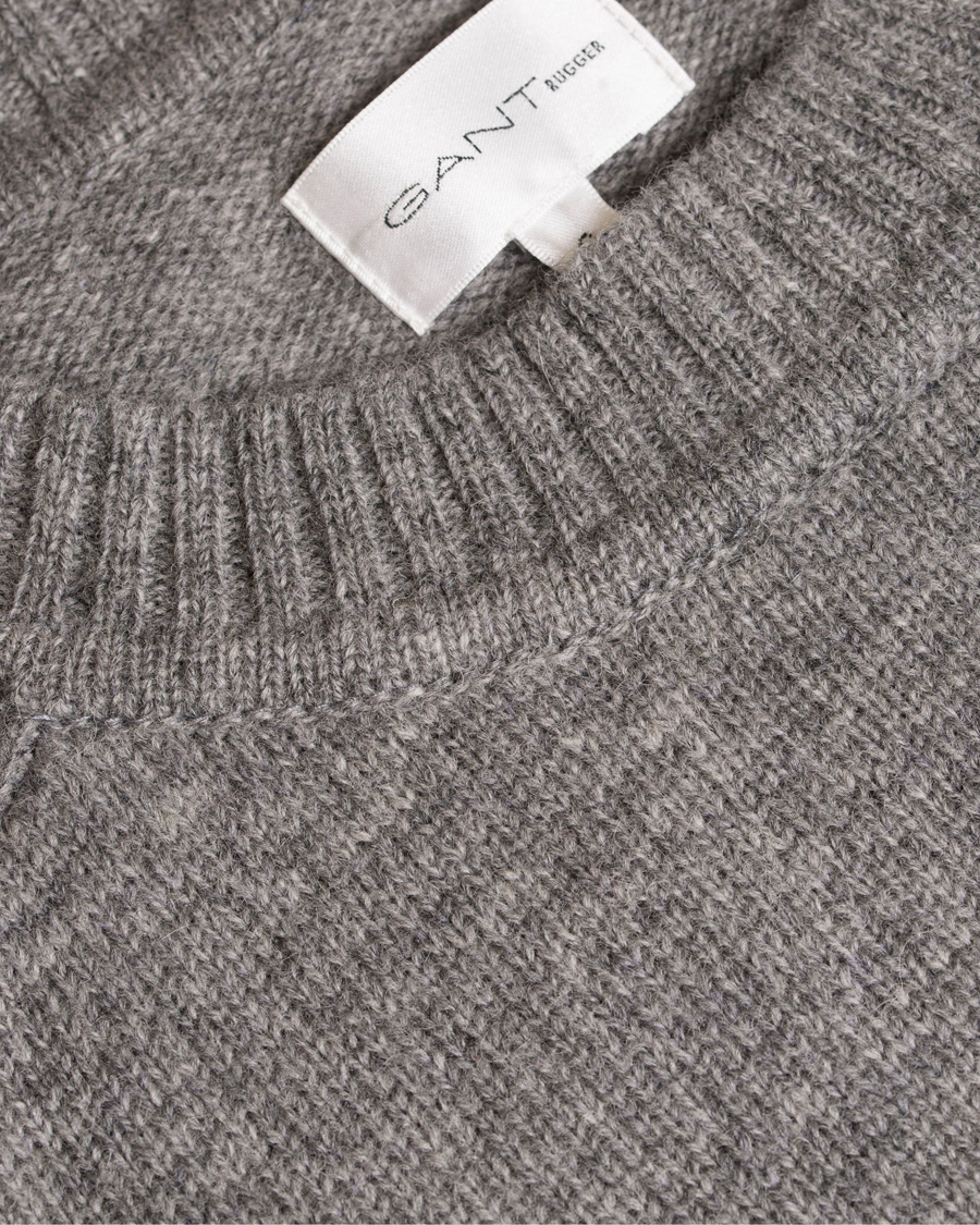 Herre | Gensere | GANT Rugger | The Shetland Sweater Grey Melange
