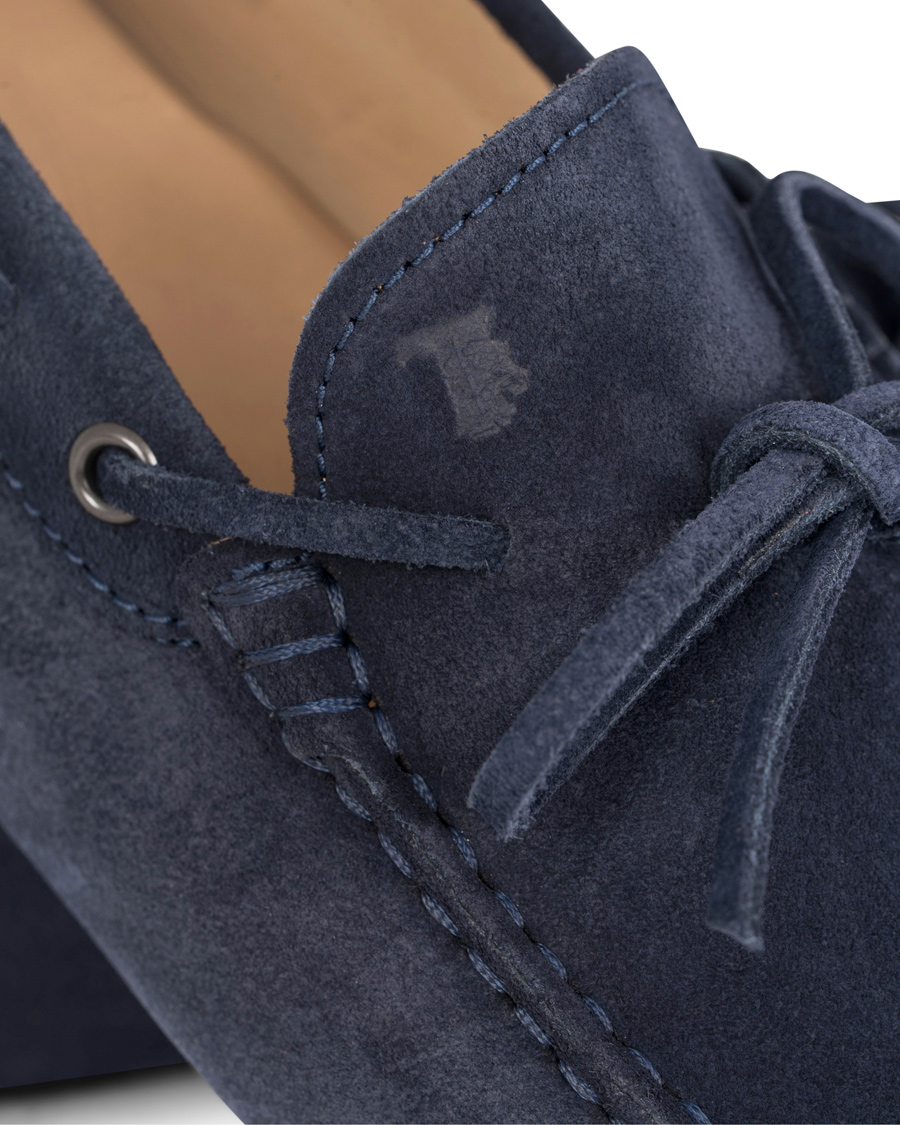 Herre | Tod's Laccetto Gommino Carshoe Navy Suede | Tod's | Laccetto Gommino Carshoe Navy Suede