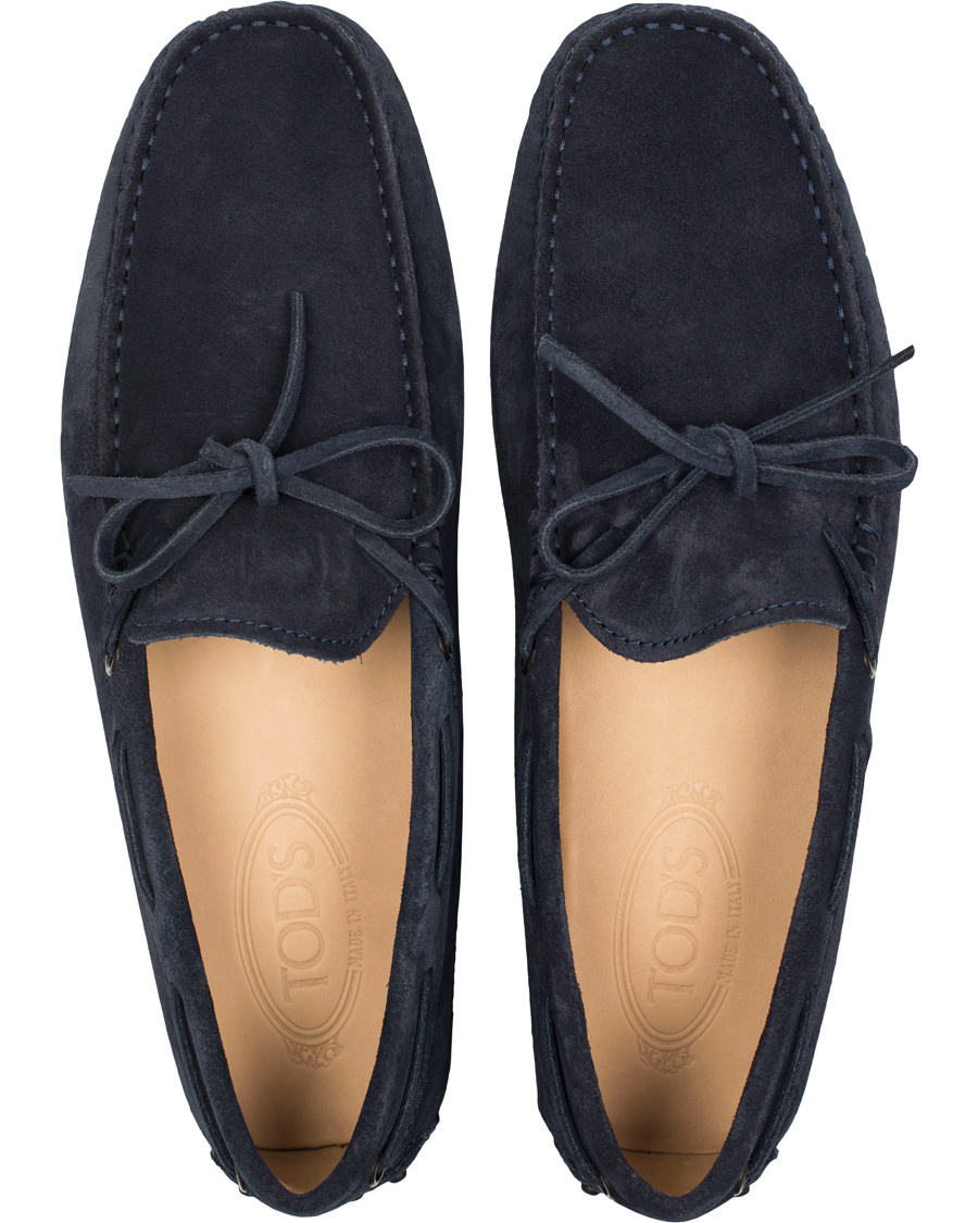Herre | Tod's Laccetto Gommino Carshoe Navy Suede | Tod's | Laccetto Gommino Carshoe Navy Suede