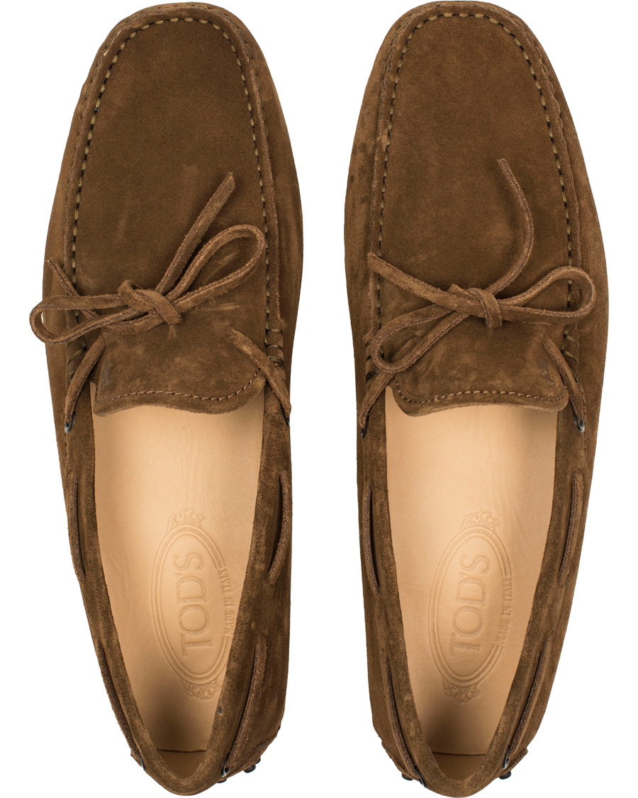 Herre | Tod's Laccetto Gommino Carshoe Light Brown Suede | Tod's | Laccetto Gommino Carshoe Light Brown Suede